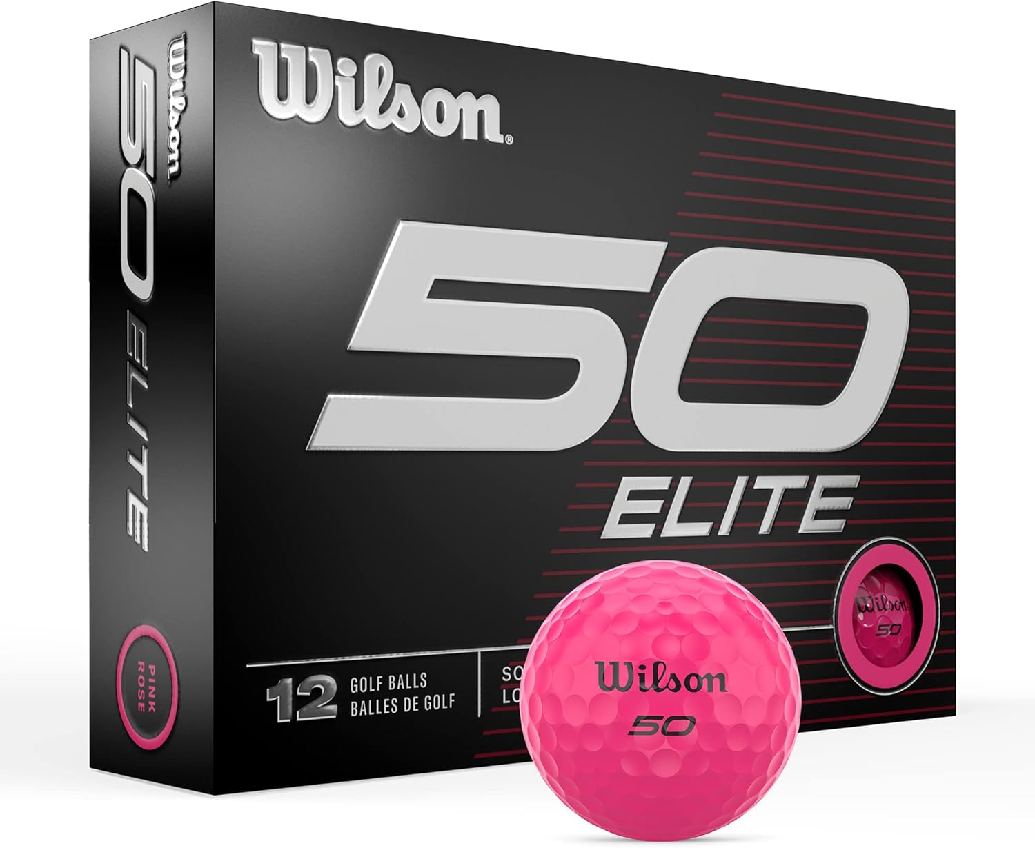 WILSON Fifty Elite Golf Balls - Pink Rose