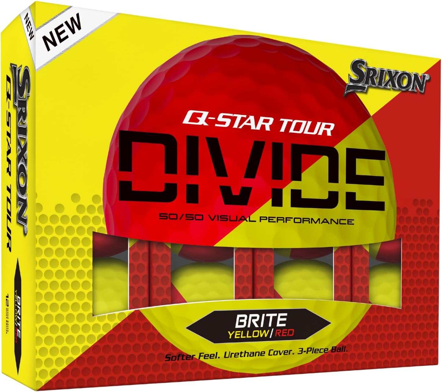 Srixon Q-Star Tour Divide Yellow/Red Golf Balls